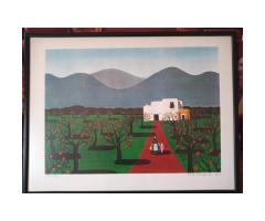 Litografia paisaje Ibicenco firmada por el artista